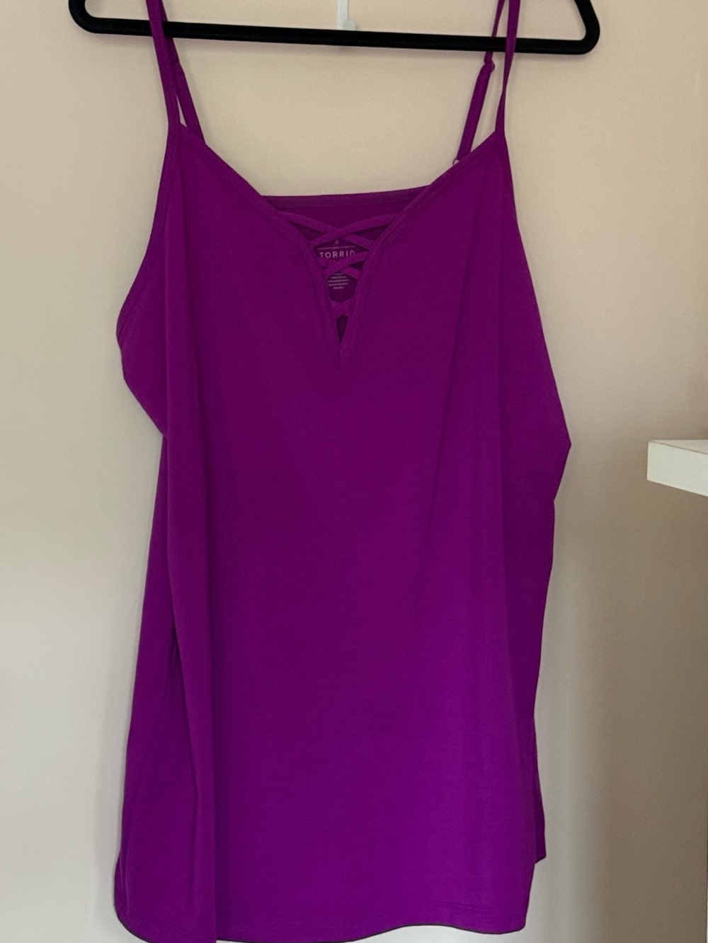 torrid fuchsia V-neck double-spaghetti strap camisole